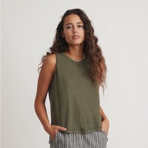 Madewell Whisper Cotton Muscle Tank Dusty Olive
